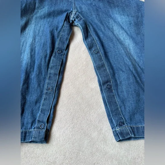 Toddler Girl Unicorn Denim Overalls 2-3 Years Blue Jean Romper 100% Cotton - Picture 8 of 10